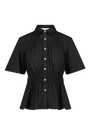Cotton Poplin Ruched Top