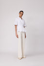 Cotton Poplin Ruched Top