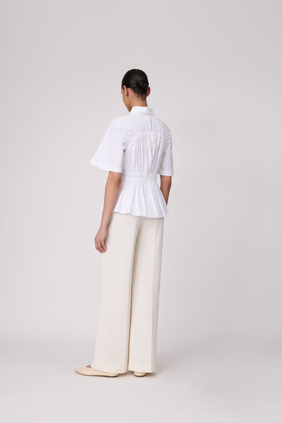 Cotton Poplin Ruched Top