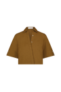 Coated Poplin Cropped Shirt