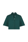 Coated Poplin Cropped Shirt