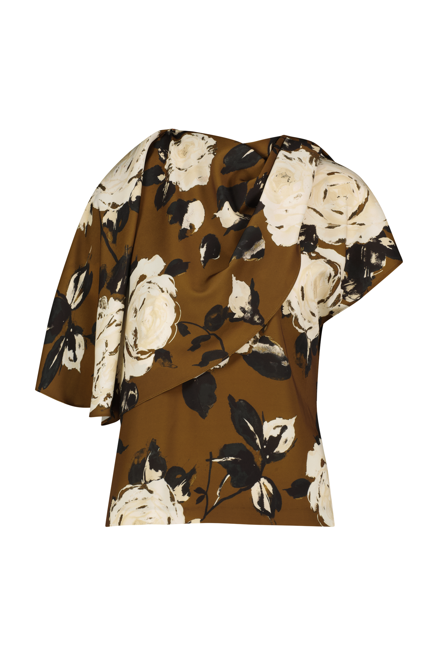 Rose Crepe Draped Blouse