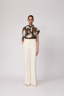 Rose Crepe Draped Blouse