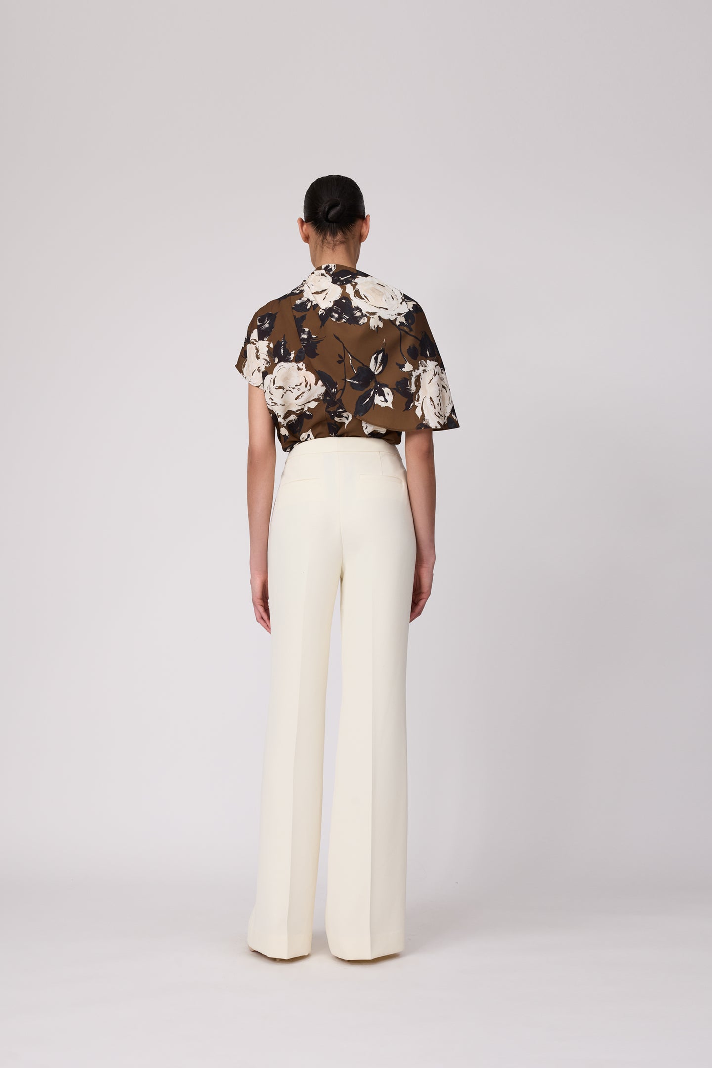 Rose Crepe Draped Blouse