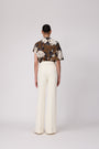 Rose Crepe Draped Blouse