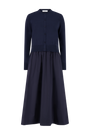 Poplin Combo Midi Knit Dress