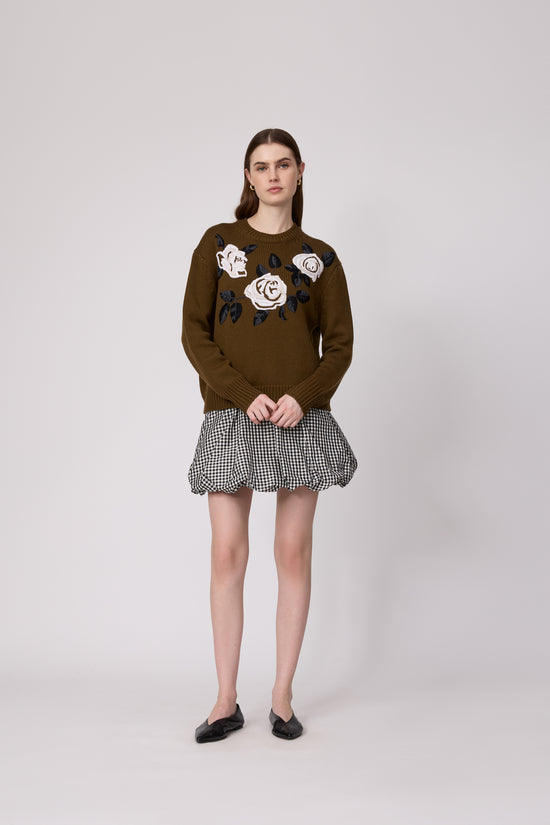 Rose Embroidered Sweater