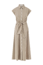 Striped Cotton Poplin Capelet Dress