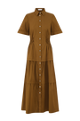 Coated Poplin Shirt Dress