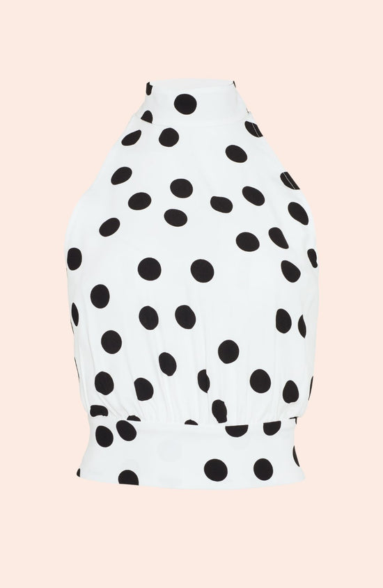 Polka Dot Bow Detail Halter Top