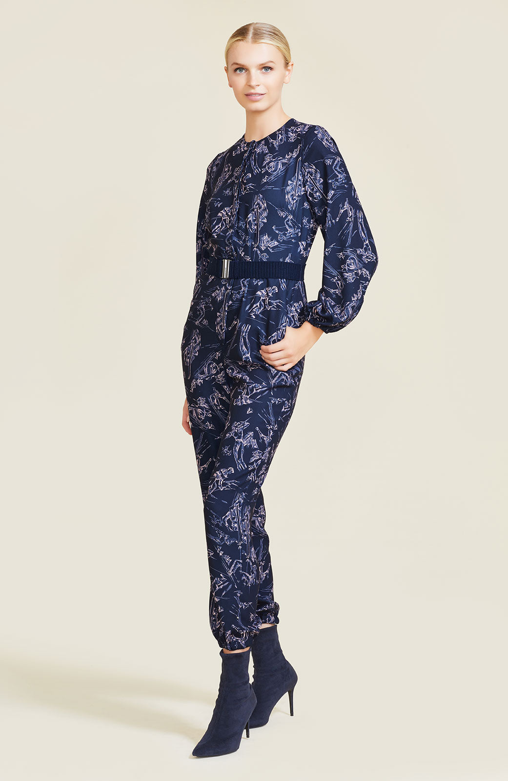 Ski Printed Crepe Jumpsuit