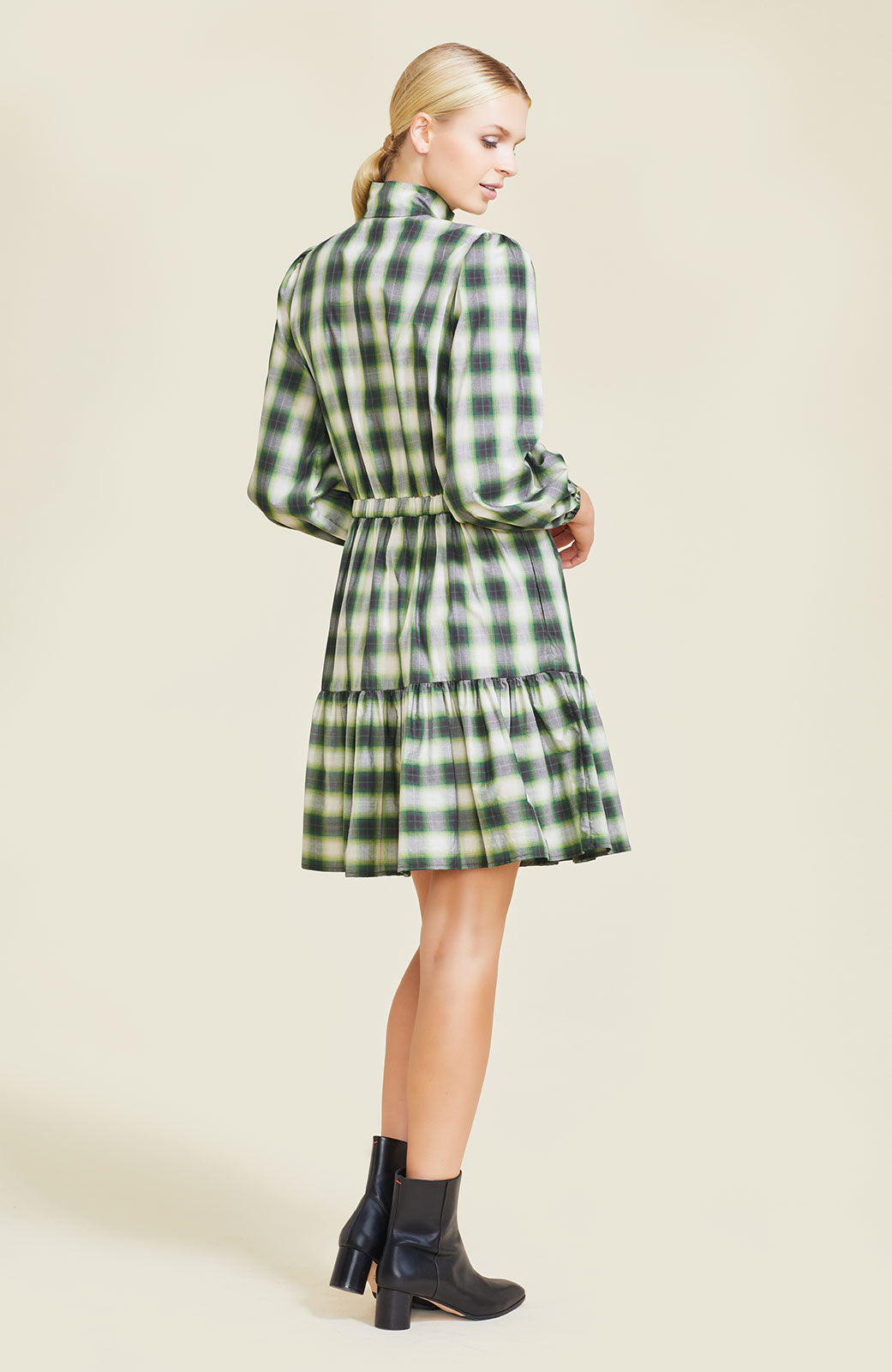 Plaid Poplin Shirt Dress