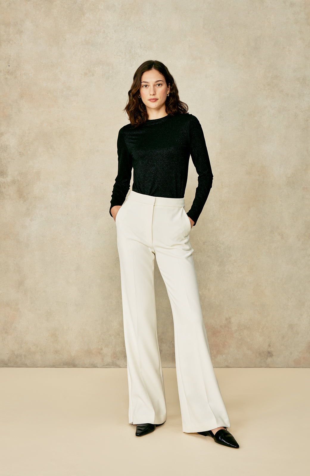 Metallic Jersey Crewneck