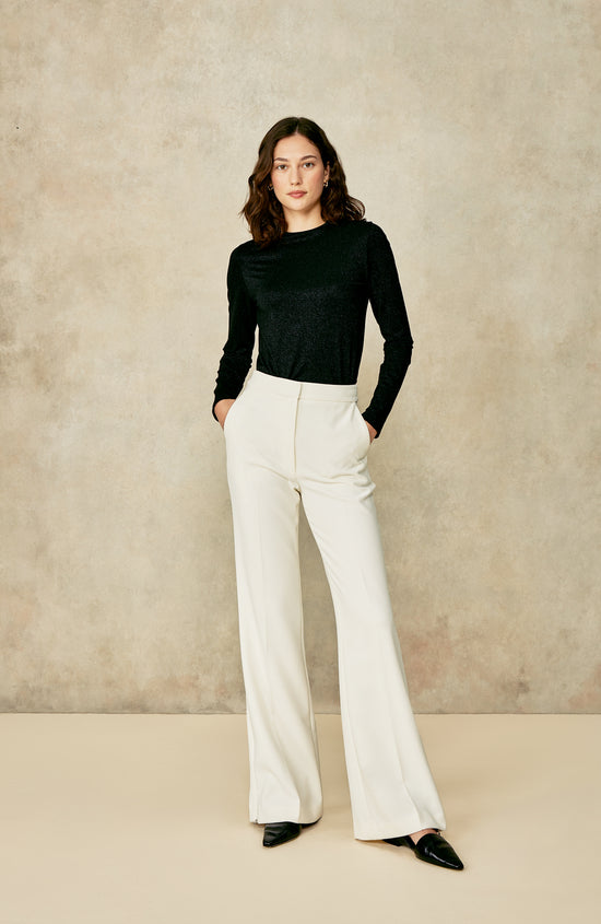 Metallic Jersey Crewneck