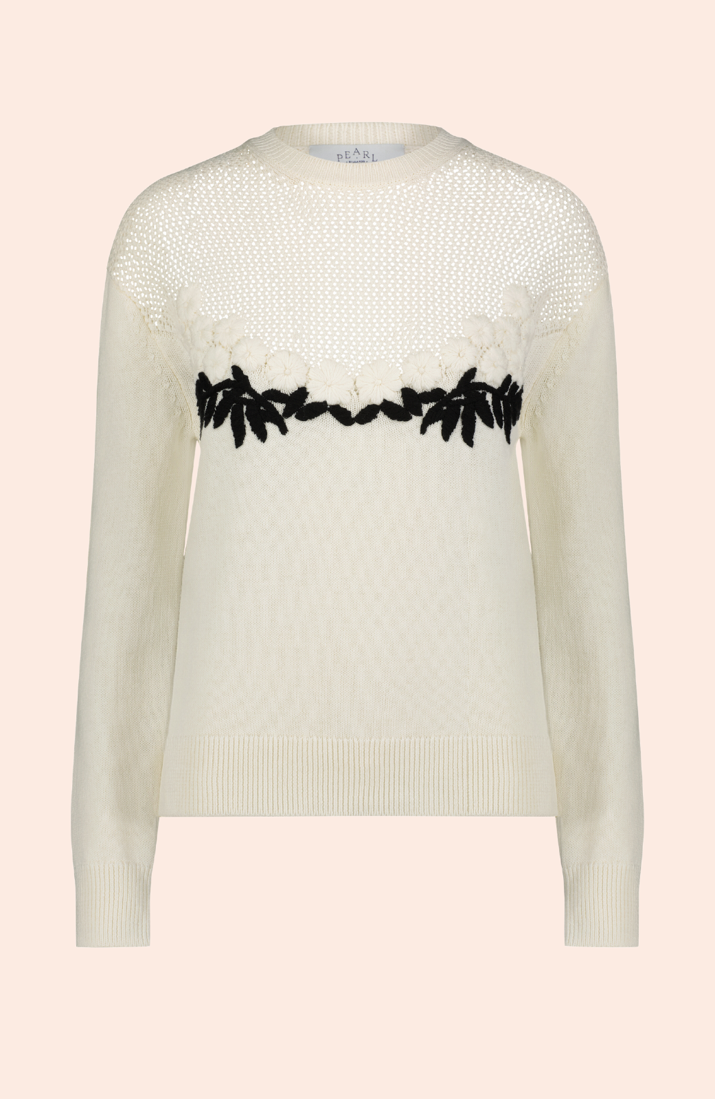 Floral Pointelle Embroidered Sweater
