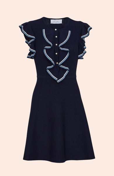 Ruffle Front Knit Dress – Pearl by Lela Rose