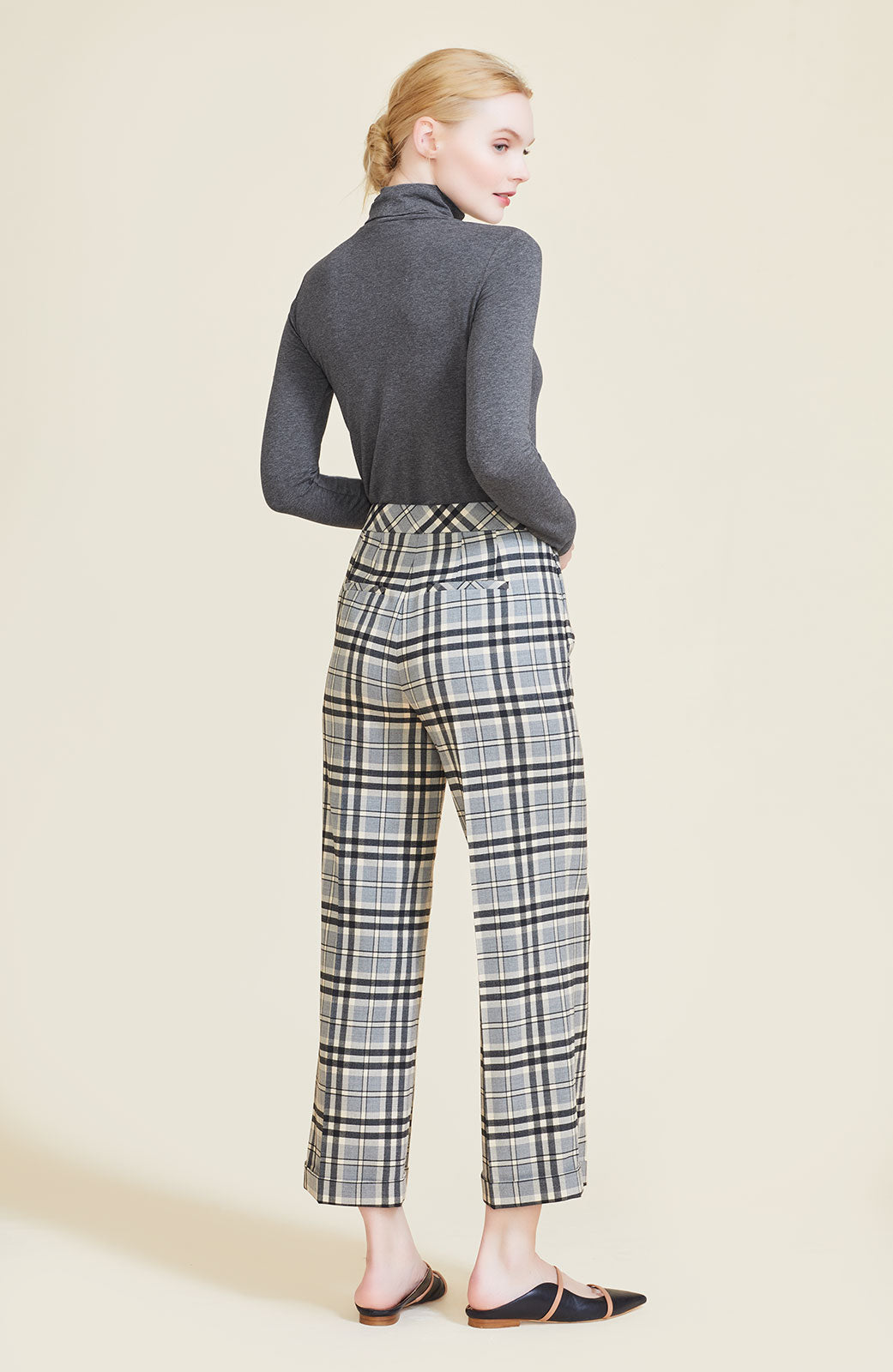 Plaid Wool Casey Pant