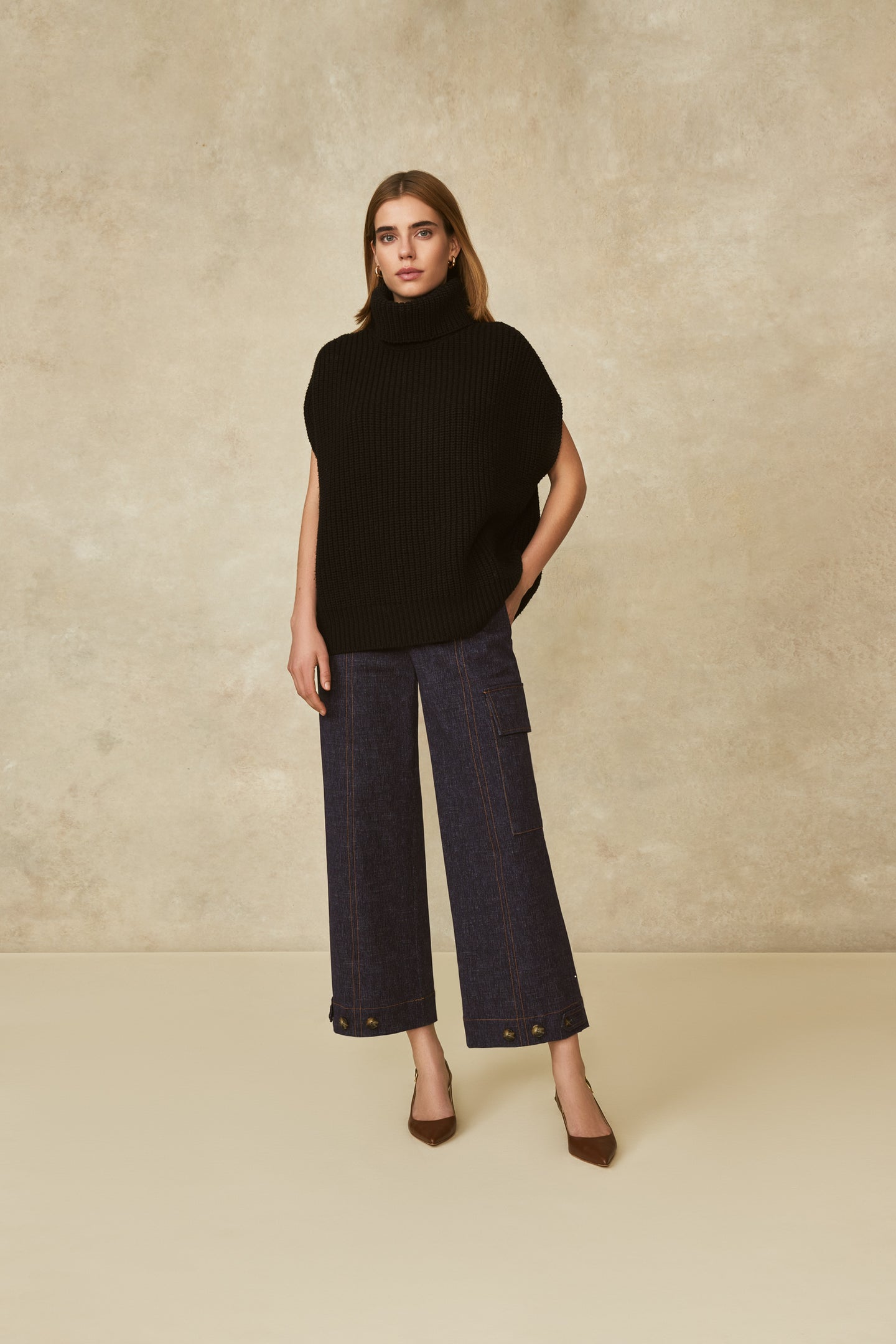Sleeveless Turtleneck Sweater