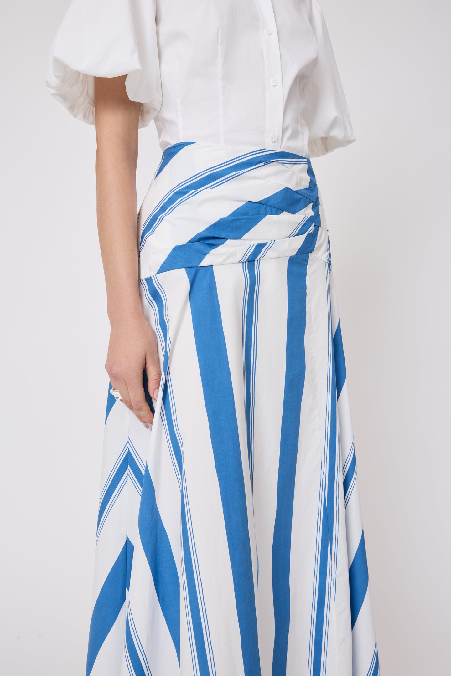 Striped Cotton Poplin Skirt