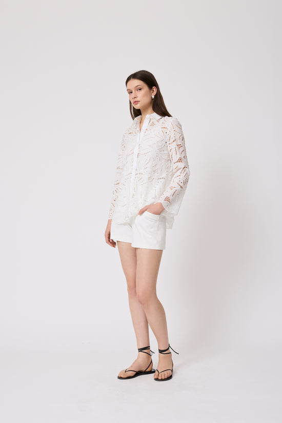 Embroidered Eyelet Shirt