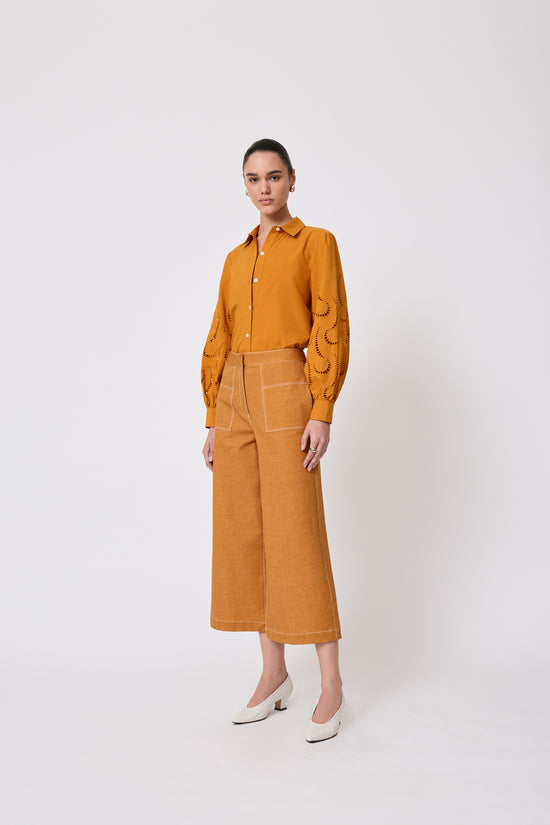 Wave Eyelet Tunic Shirt