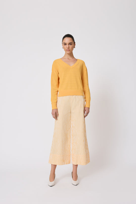 Striped Seersucker Wide Leg Pant