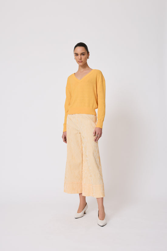 Striped Seersucker Wide Leg Pant
