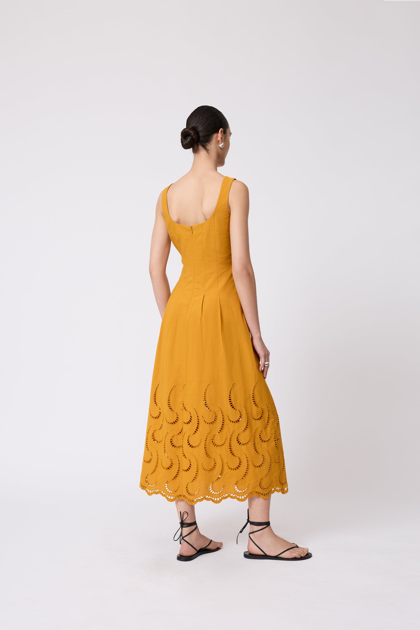 Wave Eyelet Midi Dress