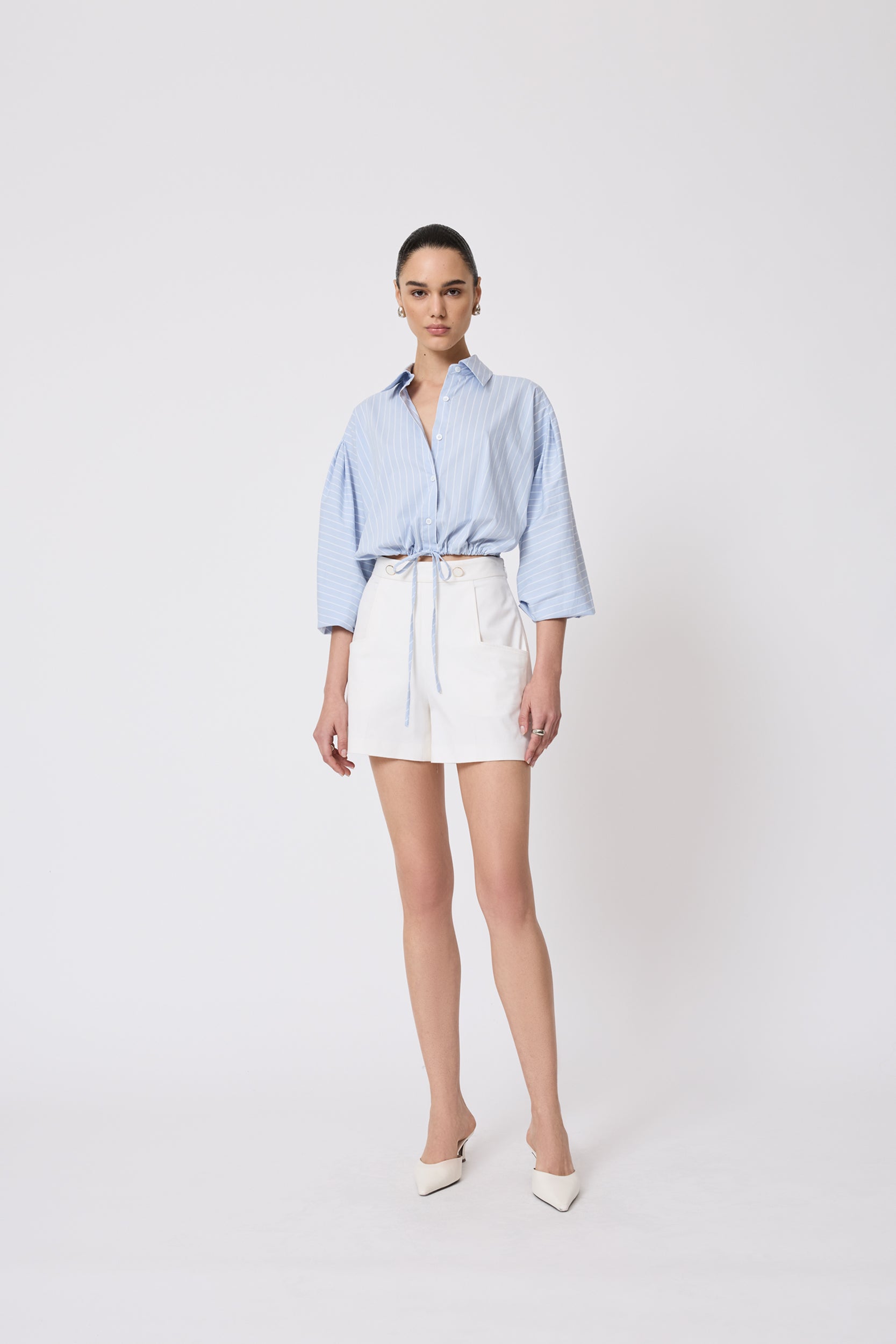 Stretch Cotton Shorts – Pearl by Lela Rose
