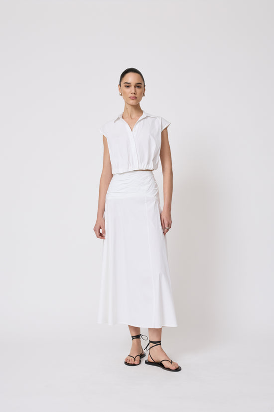 Cotton Poplin Sleeveless Shirt