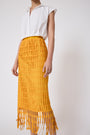 Fringe Lace Pencil Skirt
