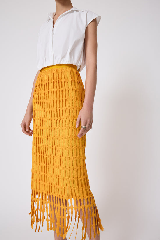 Fringe Lace Pencil Skirt
