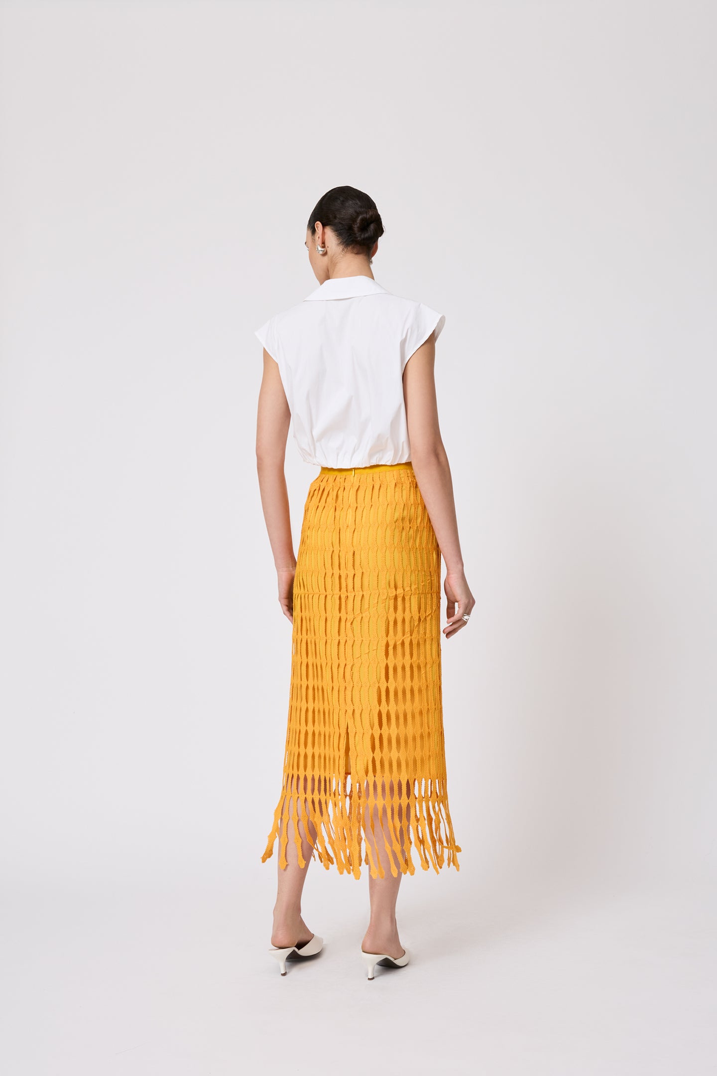 Fringe Lace Pencil Skirt