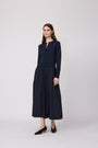 Poplin Combo Midi Knit Dress