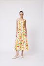 Cherry Printed Cotton Tiered Dress
