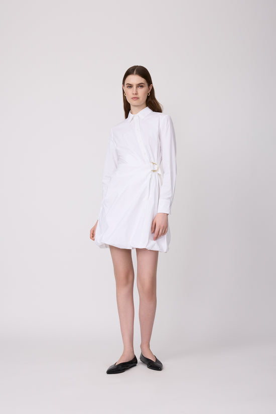 Cotton Poplin Bubble Hem Dress