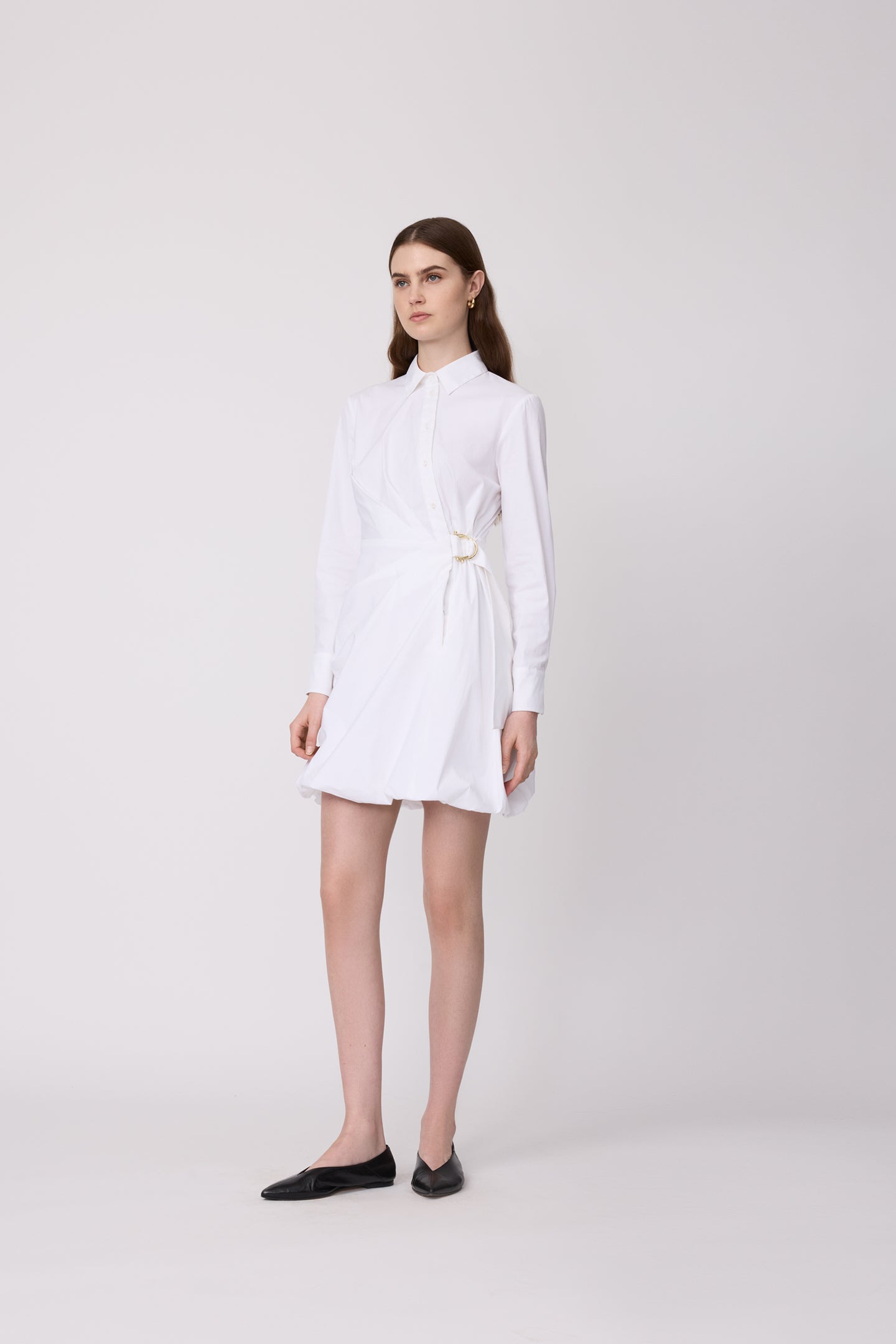 Cotton Poplin Bubble Hem Dress