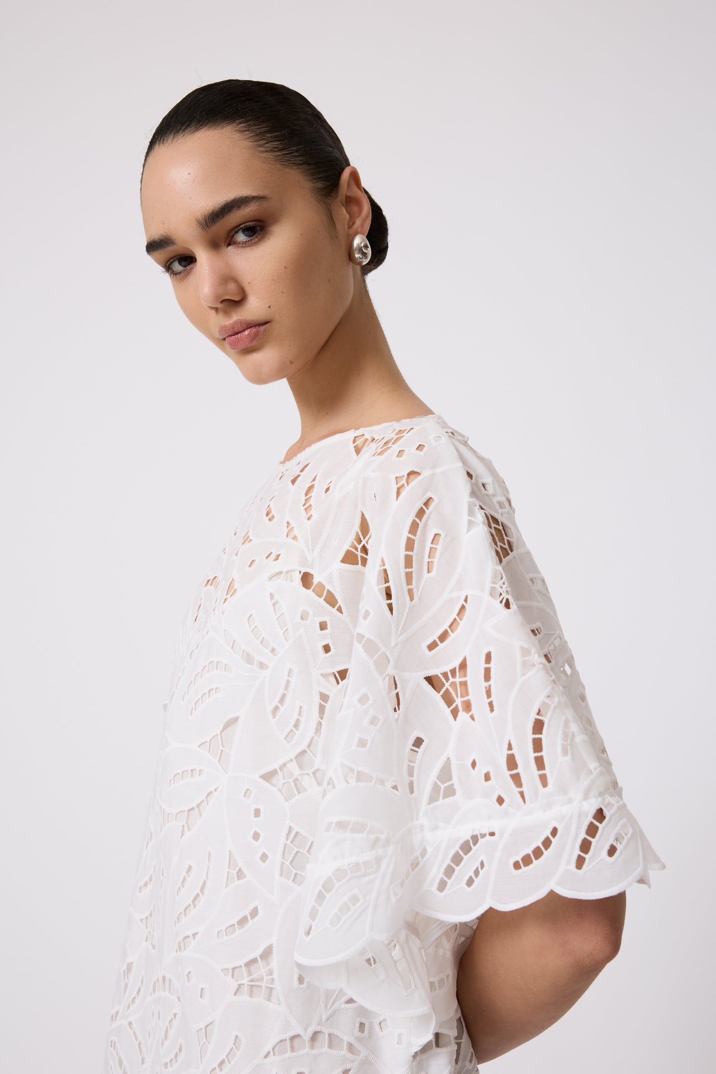 Embroidered Eyelet Caftan