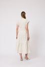 Thread Embroidered Canvas Tiered Dress