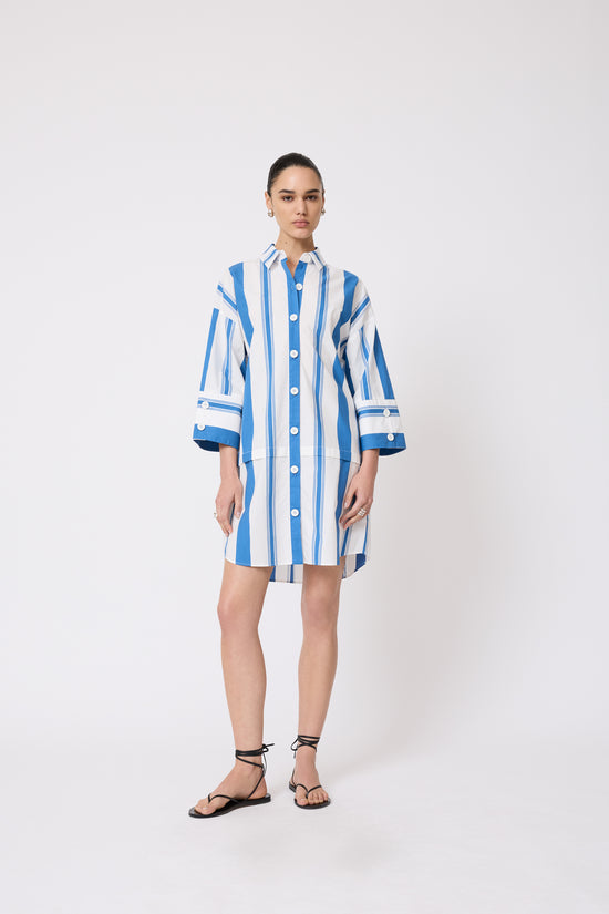 Striped Cotton Poplin Tunic Dress