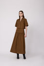 Coated Poplin Midi Skirt