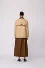 Cotton Twill Leather Detail Jacket