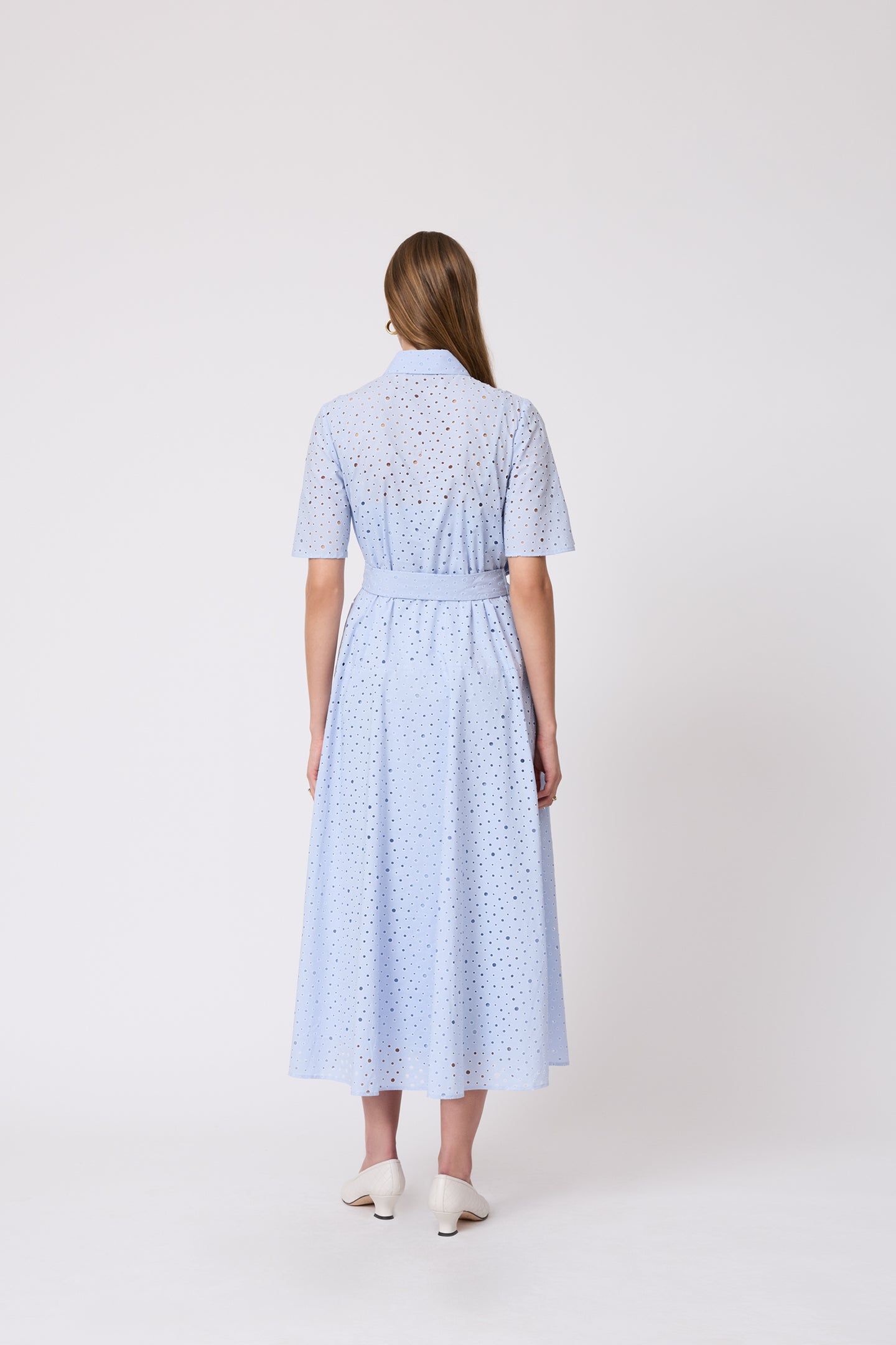 Polka Dot Eyelet Shirt Dress