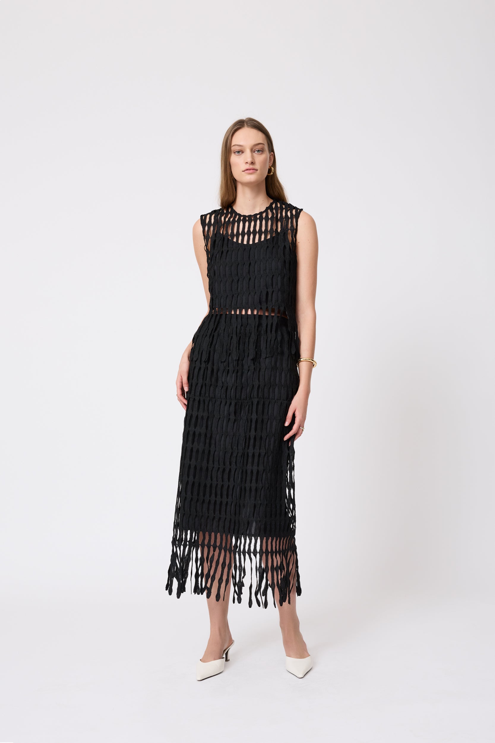 Fringe Lace Top – Pearl by Lela Rose