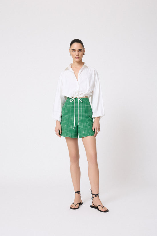 Cotton Poplin Tie Front Top