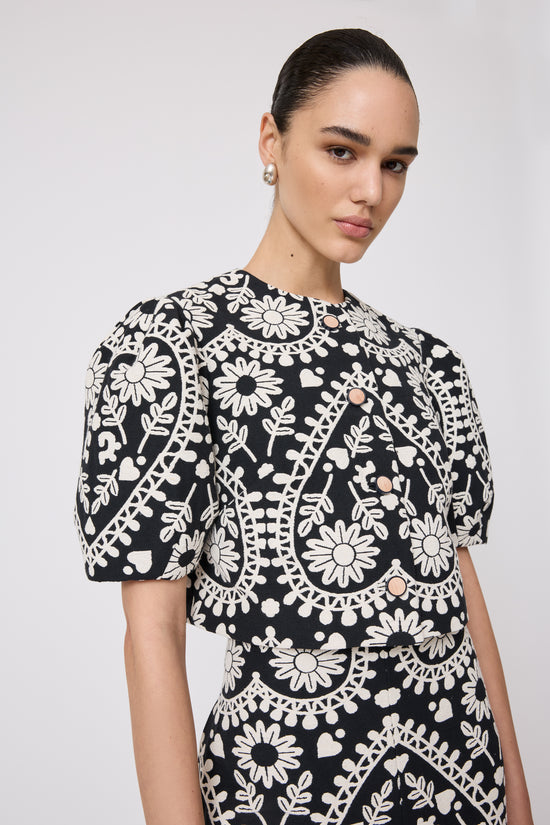 Floral Jacquard Jacket