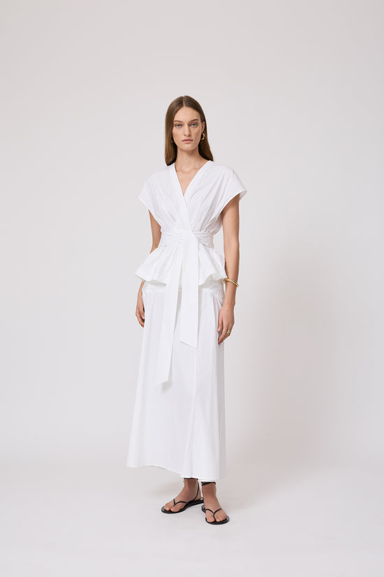 Cotton Poplin Tie Top