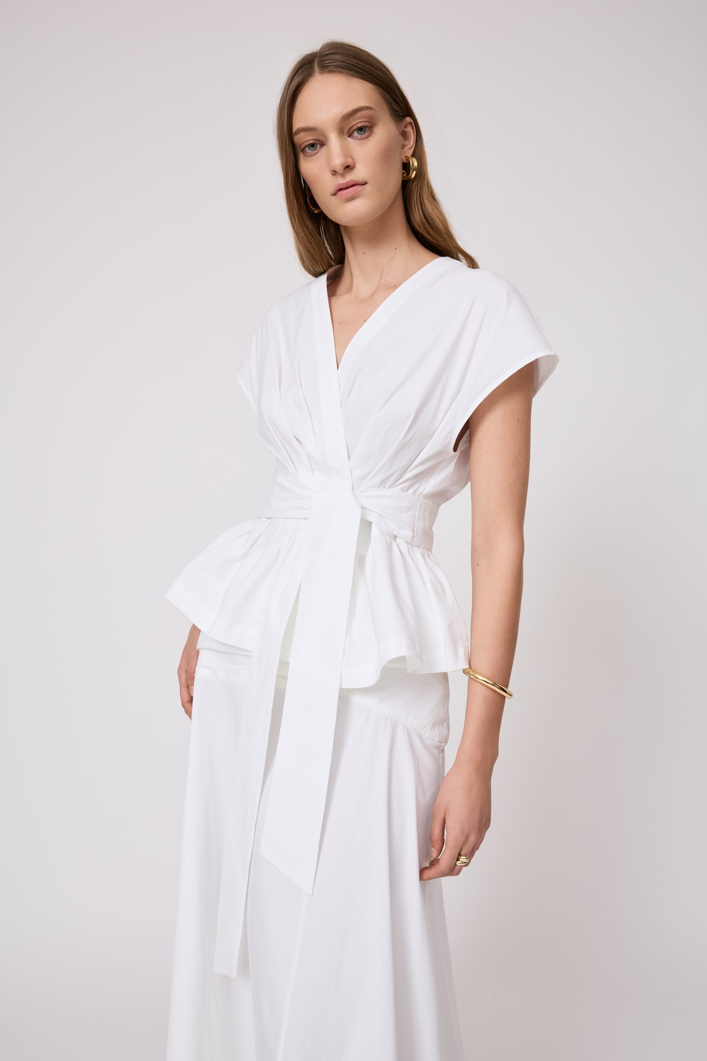 Cotton Poplin Tie Top