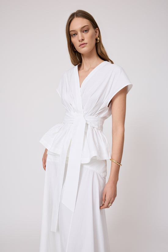 Cotton Poplin Tie Top