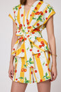 Cherry Printed Cotton Tie Top